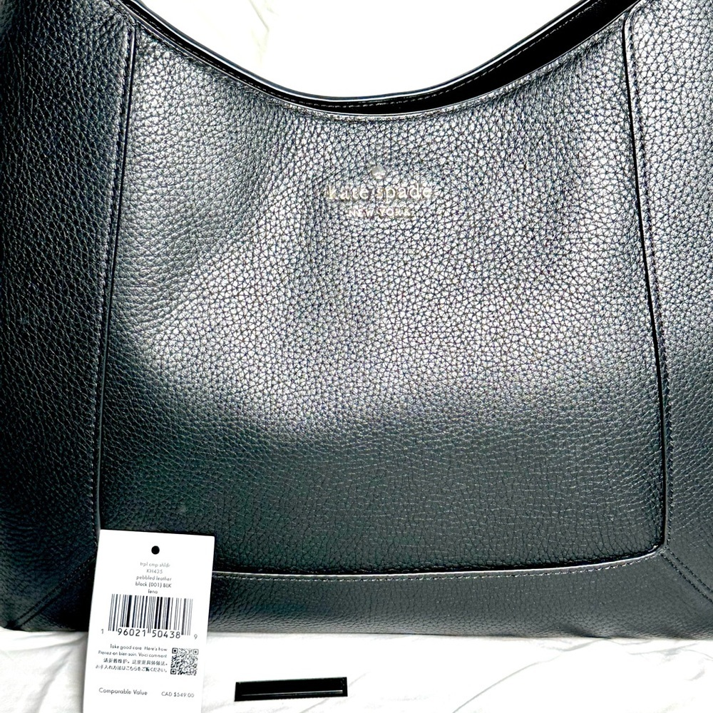 Kate Spade Black Pebbled Leather Triple Compartment Shoulder Bag - Picture 5 of 16